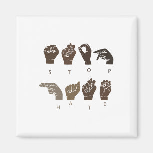 Stop Haat ASL Gebarentaal Black Lives Probleem BL Magneet