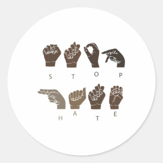 Stop Haat ASL Gebarentaal Black Lives Probleem BL Ronde Sticker