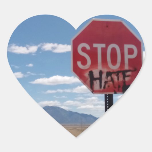 Stop Haat Hart Stickers (Voorkant)