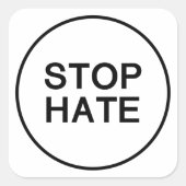 Stop haat Sticker knop. (Voorkant)