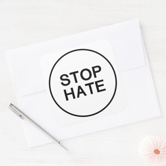 Stop haat Sticker knop. (Envelop)