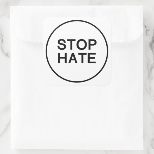 Stop haat Sticker knop. (Tas)