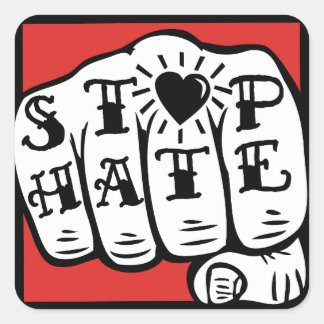 STOP HAAT STICKERS