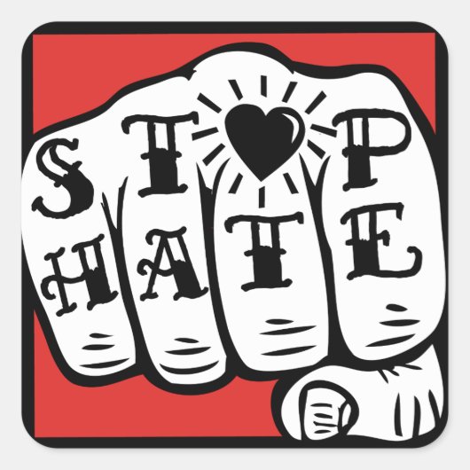 STOP HAAT STICKERS (Voorkant)
