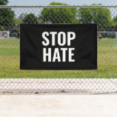 Stop haat zwart-wit spandoek (Insitu)