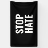 Stop haat zwart-wit spandoek (Verticaal)