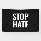 Stop haat zwart-wit spandoek (Horizontaal)