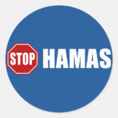 Stop Hamas Ronde Sticker (Voorkant)