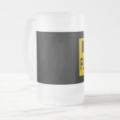 Stop handel Geel Matglas Bierpul (Voorkant links)