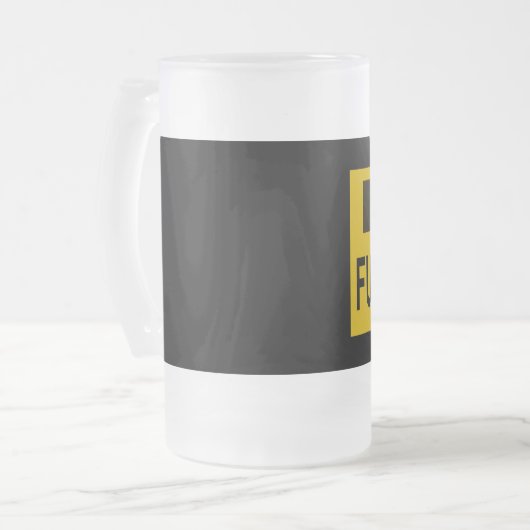 Stop handel Geel Matglas Bierpul (Voorkant links)