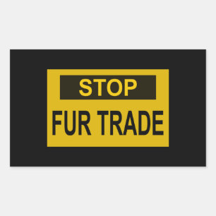 Stop handel Geel Rechthoekige Sticker