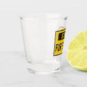 Stop handel Geel Shot Glas (Links)