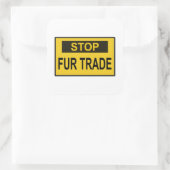 Stop handel Geel Vierkante Sticker (Tas)