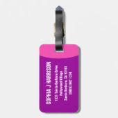 Stop handen van paarse roze meisjes naam bagagelab bagagelabel (Achterkant verticaal)