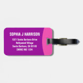 Stop handen van paarse roze meisjes naam bagagelab bagagelabel (Achterkant horizontaal)