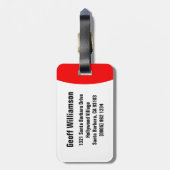 Stop Hands-off waarschuwing genaamd bagagelabel (Achterkant verticaal)