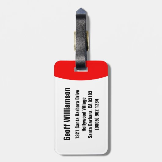 Stop Hands-off waarschuwing genaamd bagagelabel (Achterkant verticaal)