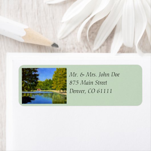 Stop Handwriting Your Return Address Blue Red Etiket (Insitu)