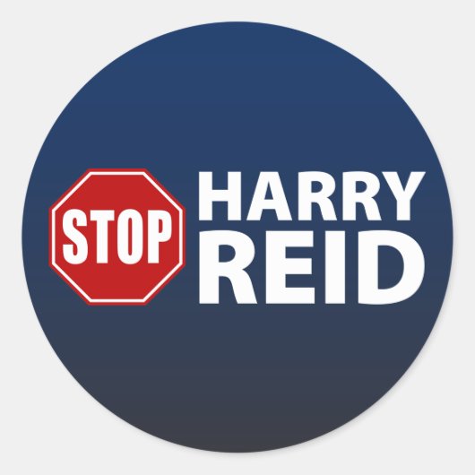 Stop Harry Reid Ronde Sticker (Voorkant)