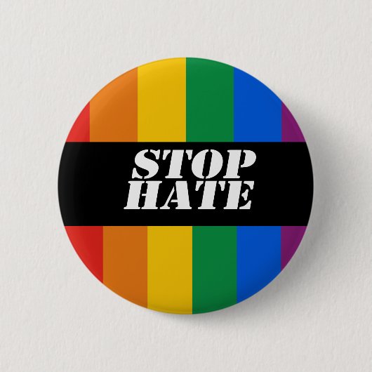Stop Hate Bumpersticker Ronde Button 5,7 Cm (Voorkant)