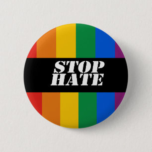 Stop Hate Bumpersticker Ronde Button 5,7 Cm