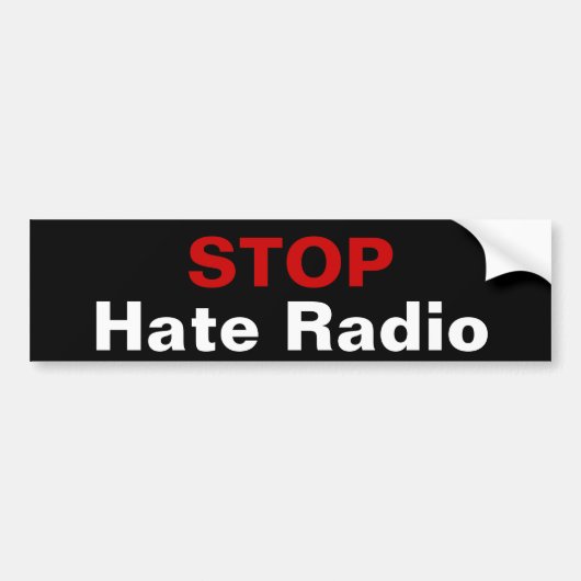 STOP Hate Radio Bumpersticker (Voorkant)