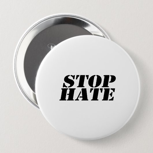 Stop Hate Ronde Button 4,0 Cm (Voorkant /achterkant)