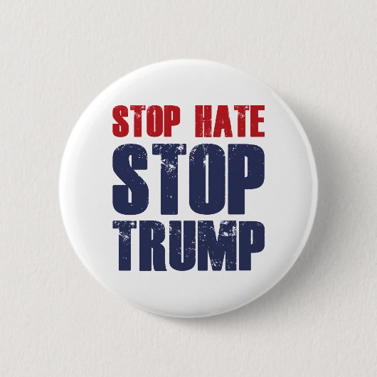 Stop Hate Stop Trump Ronde Button 5,7 Cm (Voorkant)