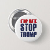 Stop Hate Stop Trump Ronde Button 5,7 Cm (Voorkant /achterkant)