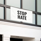 Stop Hate, zwart wit Spandoek (Buitenkant Gebouw)