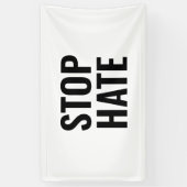 Stop Hate, zwart wit Spandoek (Verticaal)