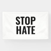 Stop Hate, zwart wit Spandoek (Horizontaal)