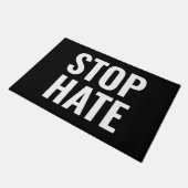Stop Hate, zwart wit teken Deurmat (Schuin)