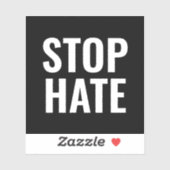 Stop Hate, zwarte witte sticker (Vel)
