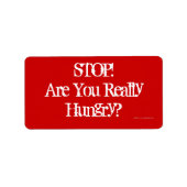 Stop! Heb je echt honger?, Diet Food Label (Voorkant)