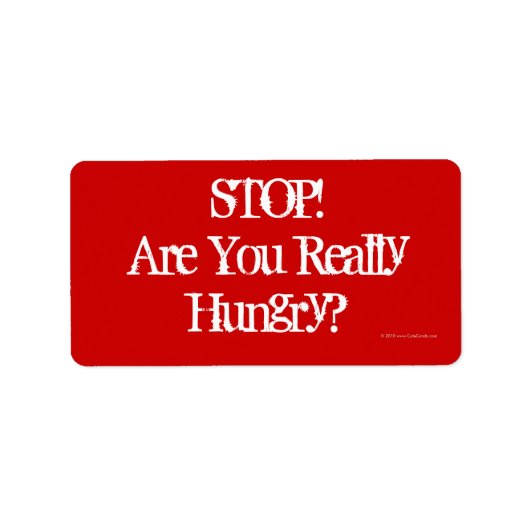 Stop! Heb je echt honger?, Diet Food Label (Voorkant)