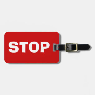STOP heldere rode Bagagelabels