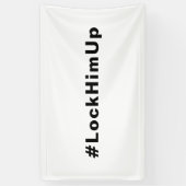 Stop hem #StopHem white zwarte tekst minimalistisc Spandoek (Verticaal)