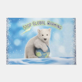 Stop het aardopwarmingsBeer Deurmat