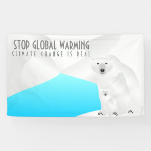 Stop het Beer van de opwarming van de aarde en Cub Spandoek