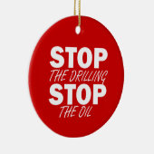 Stop het boren, stop de olie keramisch ornament (Rechts)