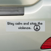 Stop het citaat van het Geweld Bumpersticker (On Car)