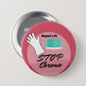 Stop het Corona-virus Ronde Button 7,6 Cm (Voorkant /achterkant)
