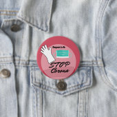 Stop het Corona-virus Ronde Button 7,6 Cm (In situ)