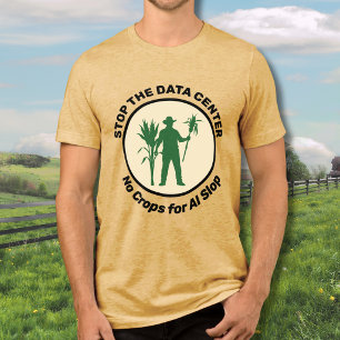 STOP HET DATACENTRUM Geen Gewassen voor AI-Brij Bo Tri-Blend Shirt