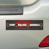 Stop het doden van dieren bumpersticker (Op auto)