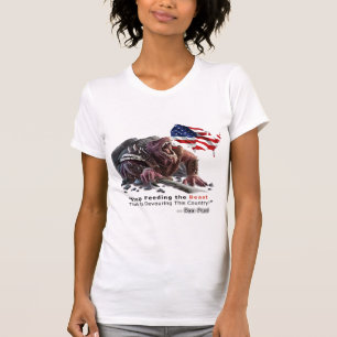 Stop het eten van het T-shirt beest Vrouw