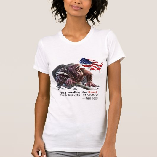 Stop het eten van het T-shirt beest Vrouw (Voorkant)