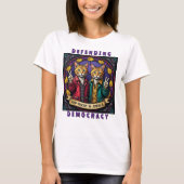 Stop het fascisme dat de democratie verdedigt t-shirt (Voorkant)