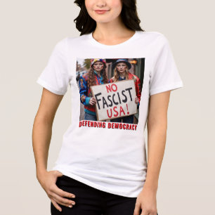Stop het fascisme en verdedig de democratie Tri-Blend shirt